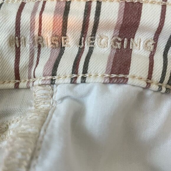 American Eagle Hi Rise Striped Jeggings Pants Brown Size 6 - Picture 11 of 13